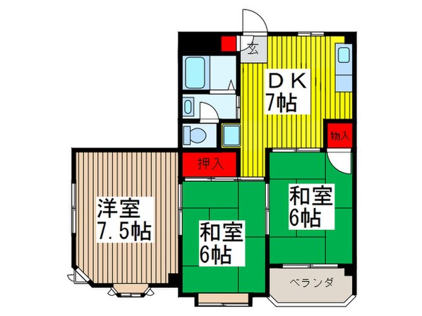 サンハイツ アサヒの物件間取画像